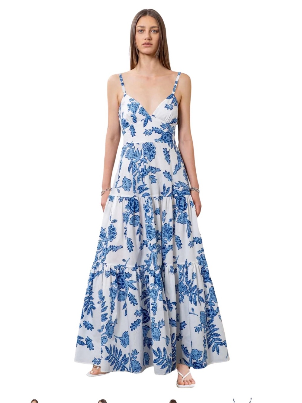 Moon River Floral Print Sleeveless Dress size M